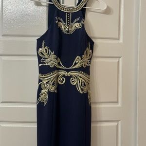 Lilly Pulitzer Navy and Gold Dress